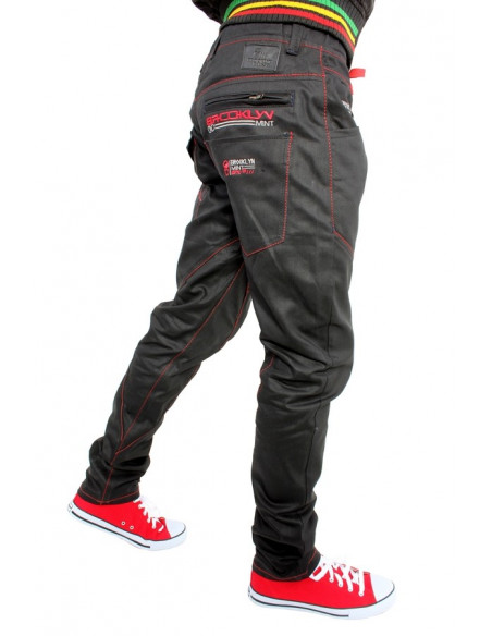 Brooklyn Mint Carrot Fit Matt Coated Red Denim Jeans