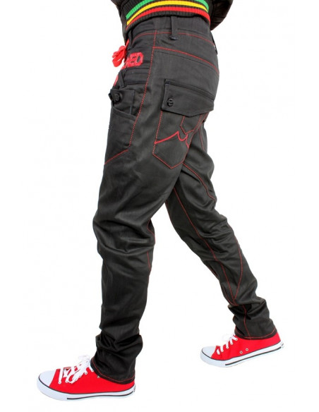 Brooklyn Mint Carrot Fit Matt Coated Red Denim Jeans