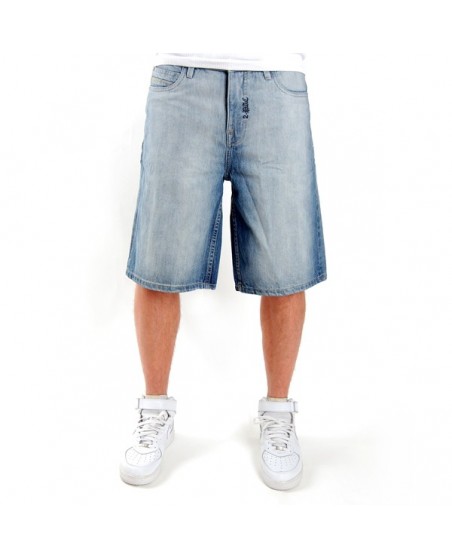 2-Pac Blue Logo Denim Shorts