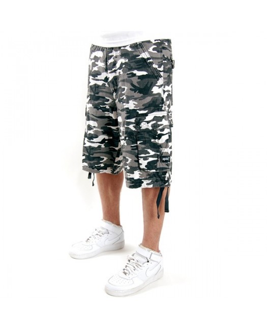 2-Pac Cargo Shorts White Camo Enemy