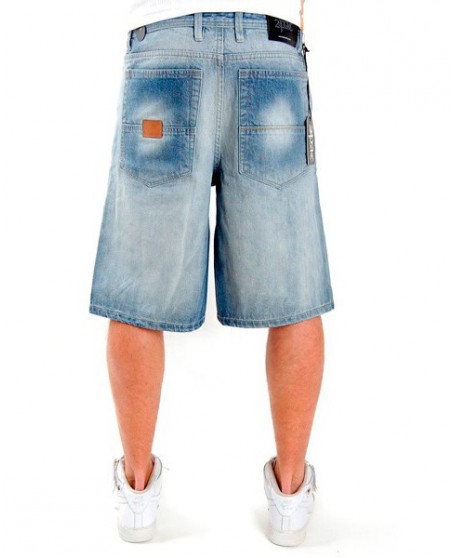 2-Pac Blue Logo Denim Shorts