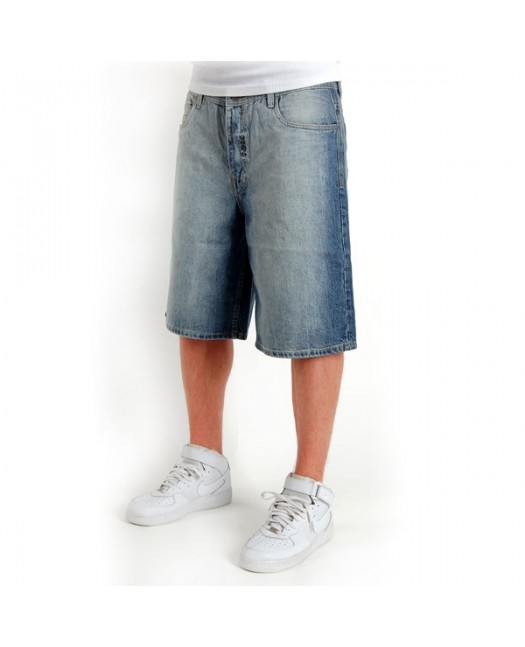 2-Pac Blue Logo Denim Shorts