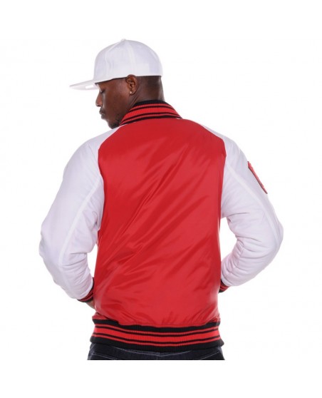 Raw Blue Ragglin Varsity Jacket Nylon Red