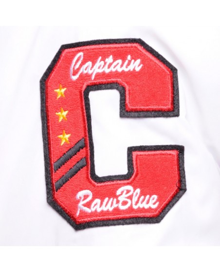 Raw Blue Ragglin Varsity Jacket Nylon Red