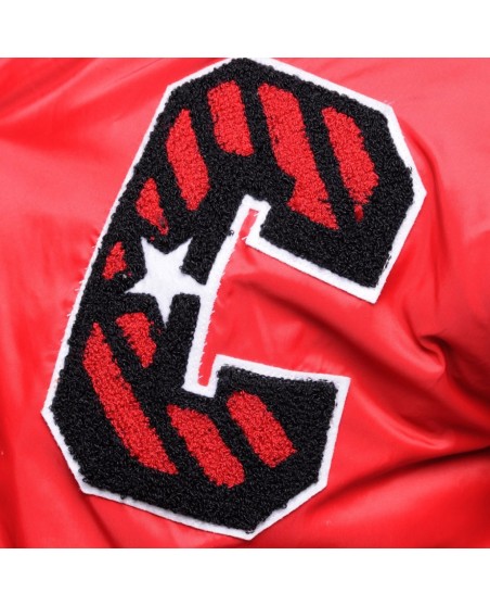 Raw Blue Ragglin Varsity Jacket Nylon Red