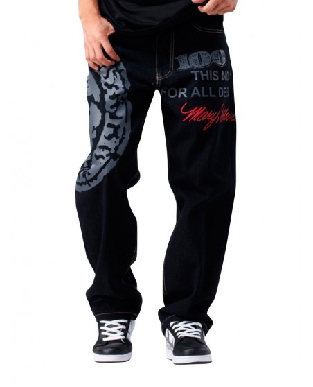 Hustle Or Die Dark Baggy Jeans