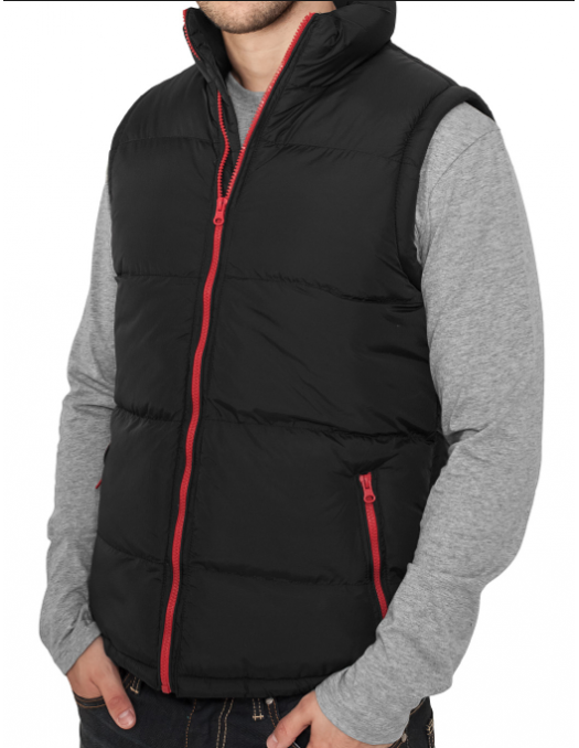 Urban Contrast Bubble Vest blk red