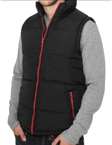 Urban Contrast Bubble Vest blk red