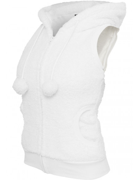 Ladies Teddy Vest White