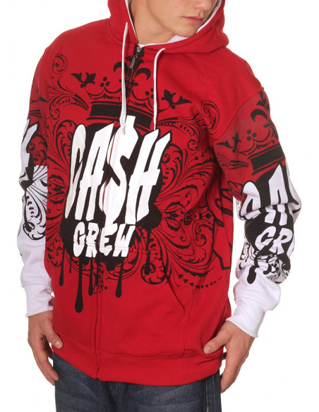 Cash Crew Red Zip hoody Townz Brand
