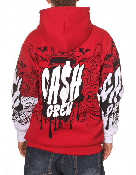 Cash Crew Red Zip hoody Townz Brand