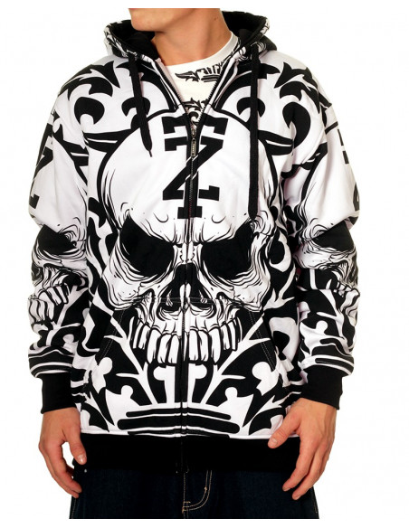 Townz Skull Hi Zip hoody