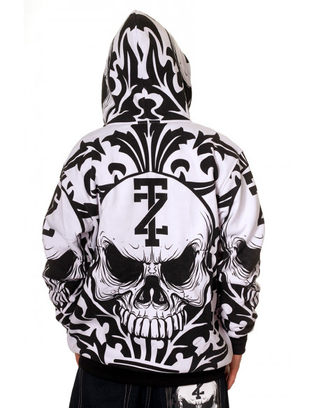 Townz Skull Hi Zip hoody