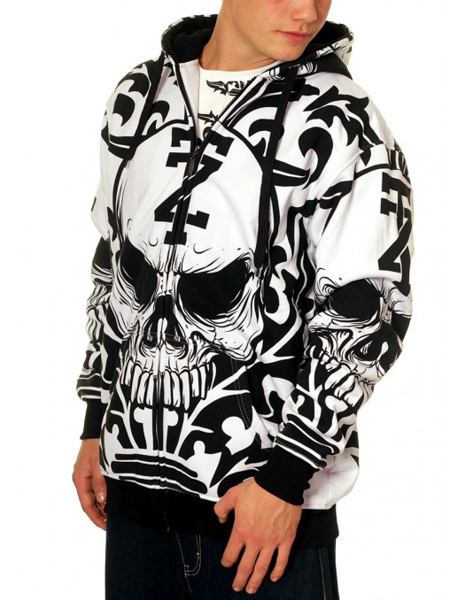 Townz Skull Hi Zip hoody