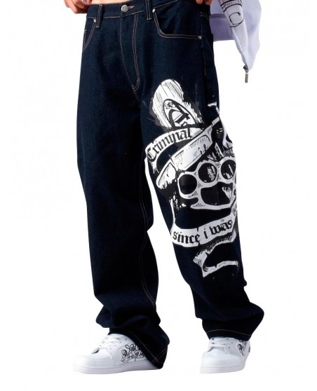 Criminal Minded Navy Baggy Jeans