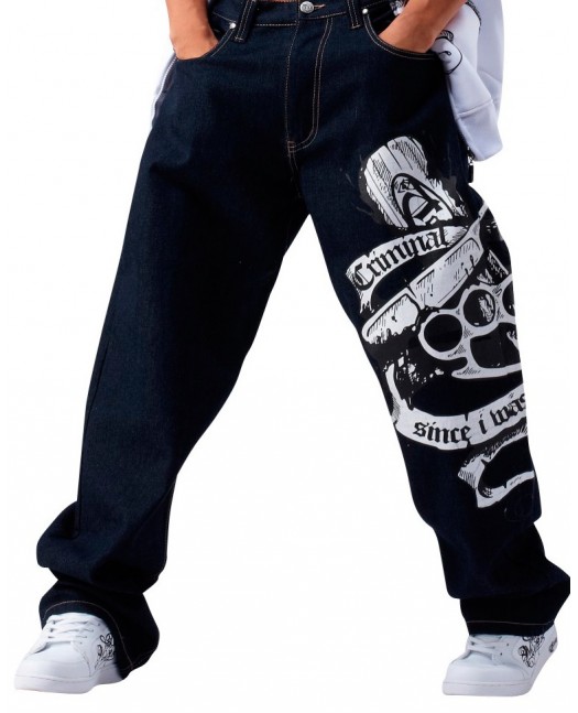 Criminal Minded Navy Baggy Jeans