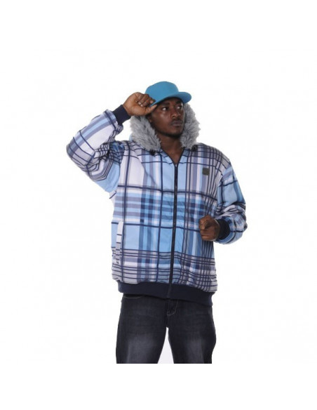 Raw Blue Plaid Reversible Jacket Blue