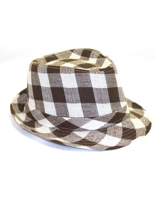 Plaided Hat/Brown Beige