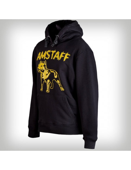 Amstaff Hoodie Yellow Logo Black