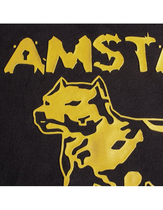 Amstaff Hoodie Yellow Logo Black