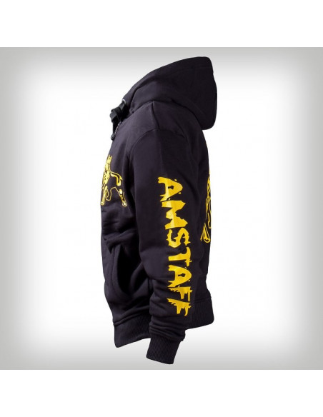 Amstaff Zip Hoodie Yellow Logo Black
