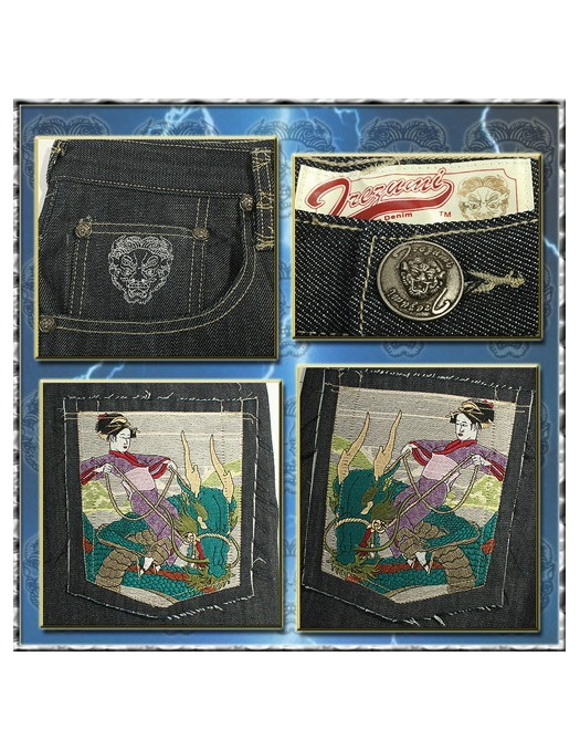 Irezumi Baggy Jeans, Japanese Red Monkey