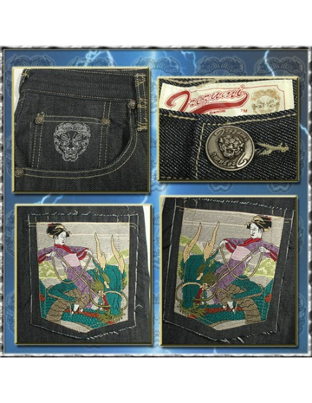 Irezumi Baggy Jeans, Japanese Red Monkey