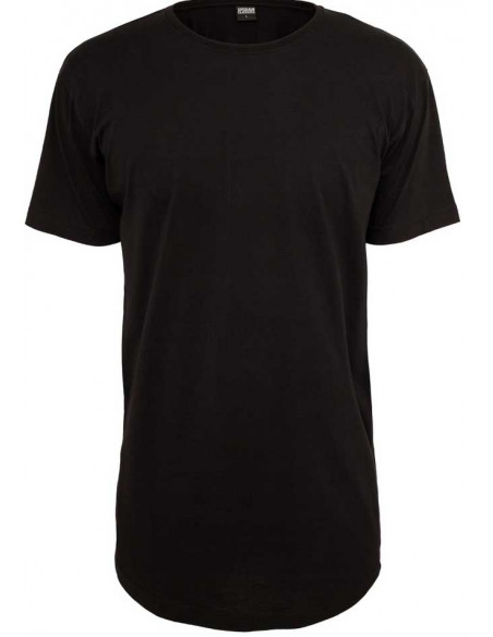Shaped Long Tee Black