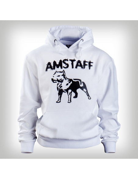 Amstaff Logo Hoodie White