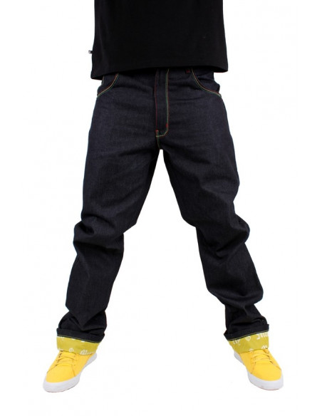 Dirty Money Baggy Zip Arc Rasta Jeans