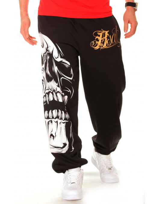 BSAT Big Skull Sweatpants Black