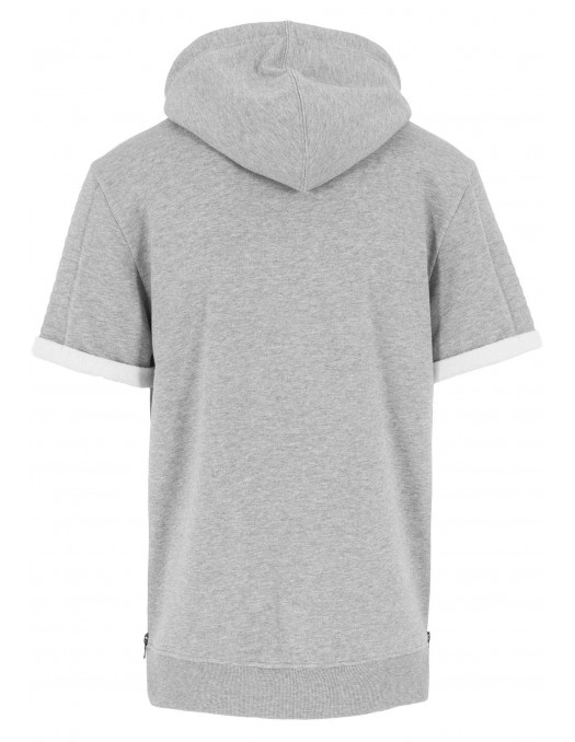 Short Sleeve Side Zipped Hoody Grey