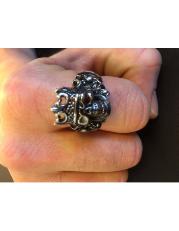 Cubic Zirconia Skull Ring