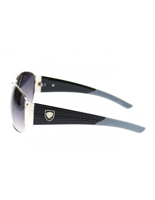 Sunglasses Silver Metal/Blk Grey
