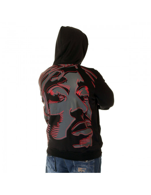 BSAT Tupac Art Hoodie Black/Grey/Red