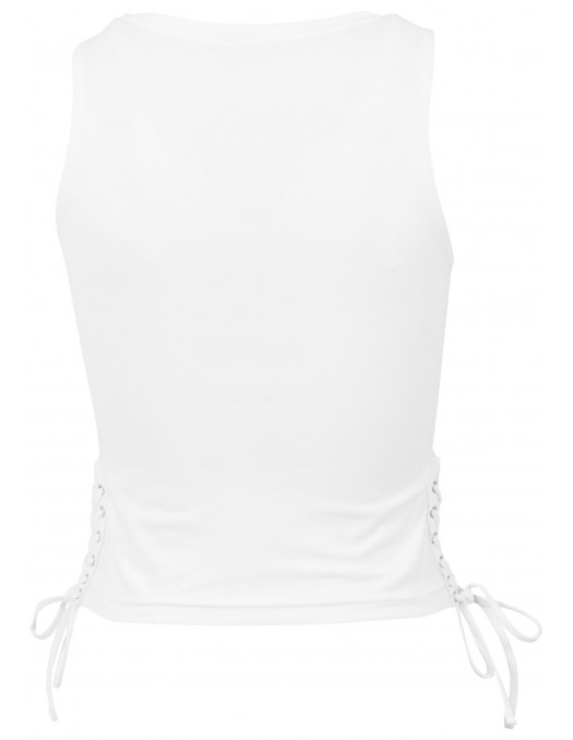 Sporty Lace Up Cropped Top White