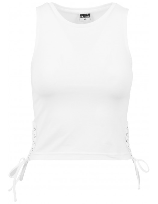 Sporty Lace Up Cropped Top White