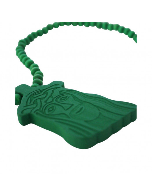 Wood necklace, Jesus Green