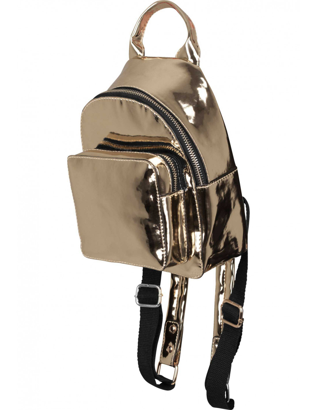 Mini Metallic Backpack Gold