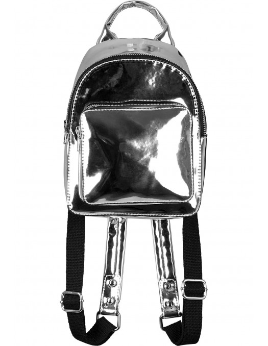 Mini Metallic Backpack Silver