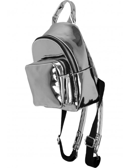 Mini Metallic Backpack Silver