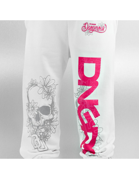 Flower Logo Sweatpants White/Pink/Grey