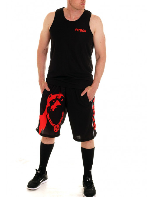 Pitbos Shorts Dog Logo Red