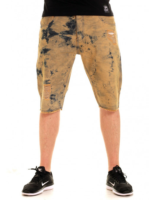 Acid Wash Shorts Khaki