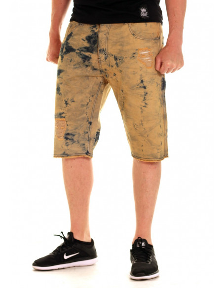 Acid Wash Shorts Khaki