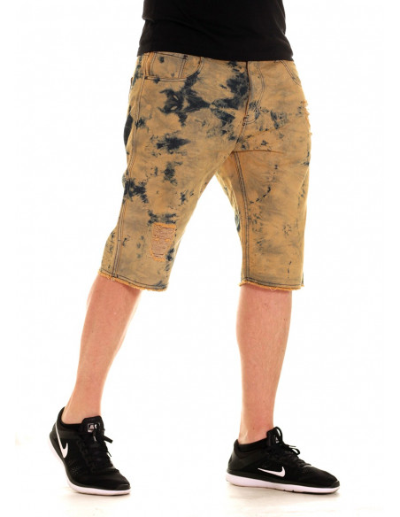 Acid Wash Shorts Khaki