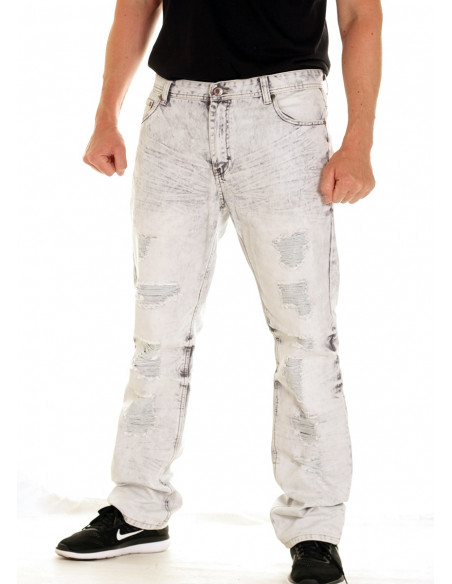 Street Painted Splattered Jeans Grey Washed