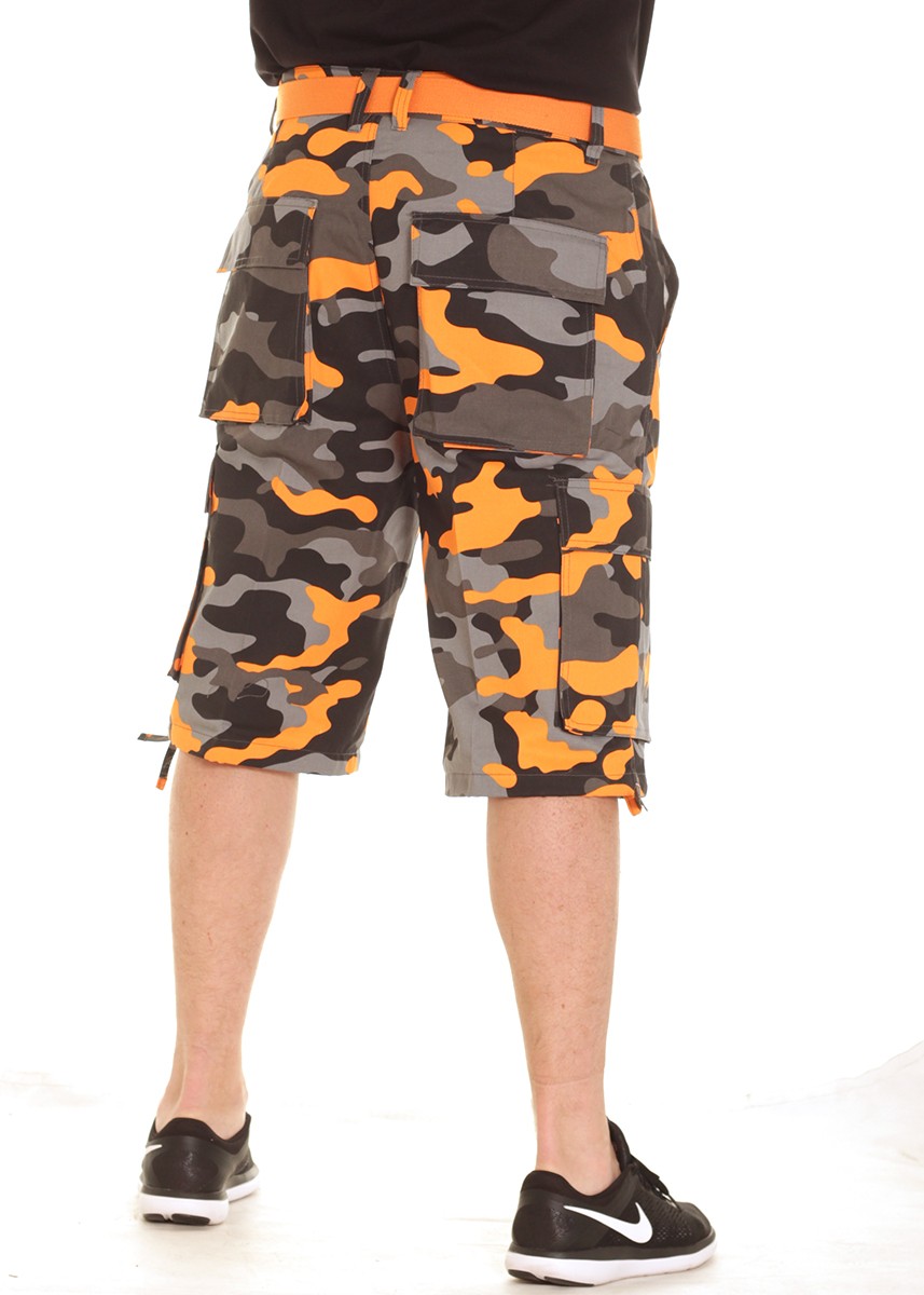 Camo Cargo Shorts BlackNOrange