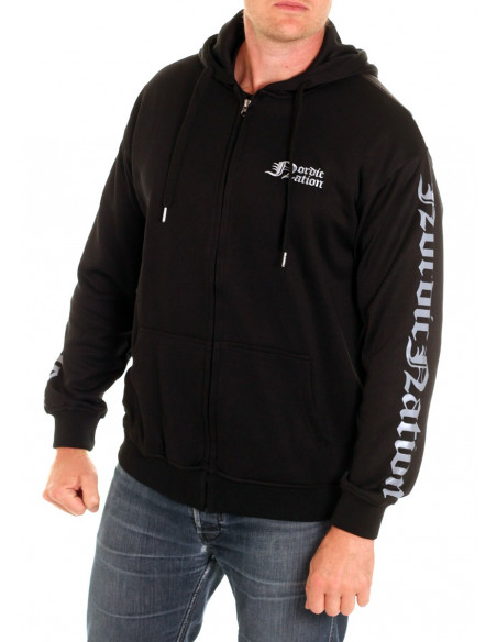 Nordic Worlds Thor's Hammer Hoodie BlackNBlueGrey