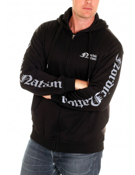 Nordic Worlds Thor's Hammer Hoodie BlackNBlueGrey